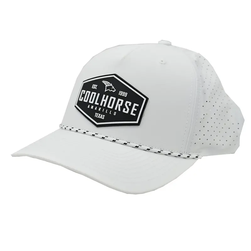 Coolhorse White Rope Cap With Rubber Coolhorse Patch 1