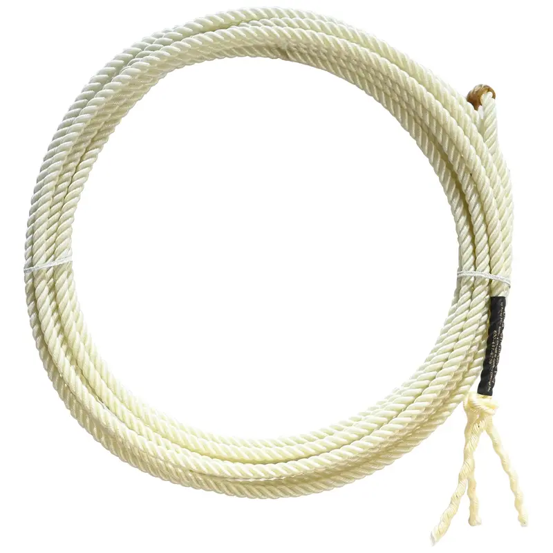Cowboy Cordage 3-Strand White Uoza Black Label Calf Rope 1