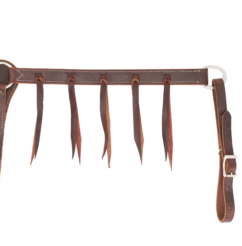 Cowboy Tack 1 1/4" Chocolate Harness Leather Breast Collar W/ Latigo Strings 2