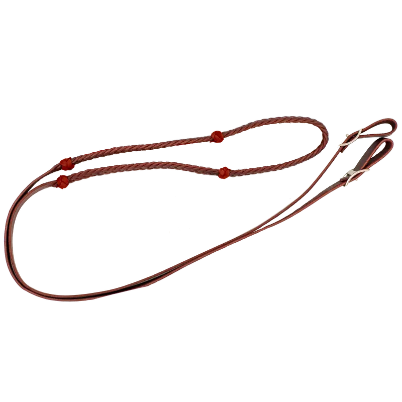 Cowboy Tack 5/8" 5 Plait Latigo Barrel Reins With Knots 1