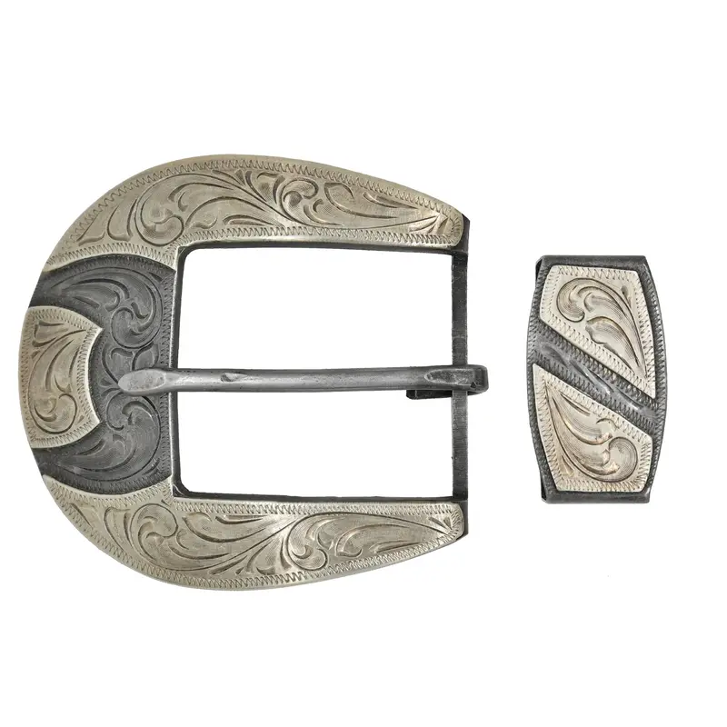 Cowperson Tack 1 1/2" Two-Piece Blued Steel Ranger Belt Buckle 1