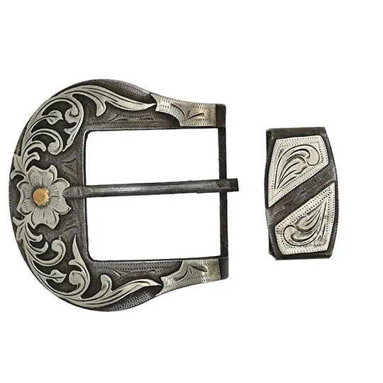 Cowperson Tack 1 1/2" Two-Piece Floral Ranger Belt Buckle 1
