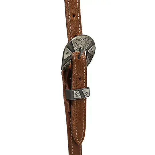 Cowperson Tack 3/4" Roughout Split Ear Headstall With Engraved Buckle 2