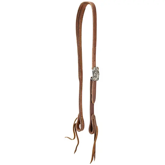 Cowperson Tack 3/4" Slit Ear Headstall With Square Floral Buckle 1