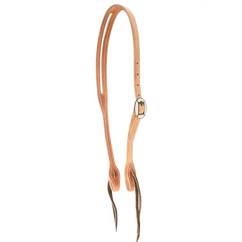 Cowperson Tack Roughout 5/8" Slot Ear Headstall With Silver Overlay Buckle 1