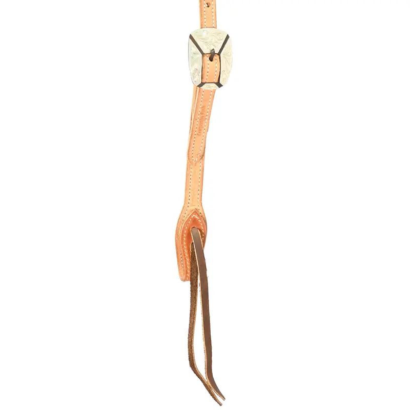 Cowperson Tack Roughout 5/8" Slot Ear Headstall With Silver Overlay Shell Buckle 2