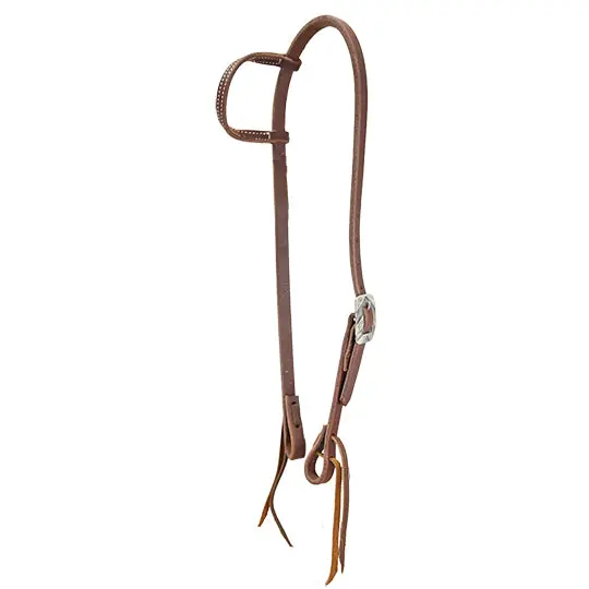 Cowperson Tack Slip Ear Headstall With Silver Buckle With Stripes 1