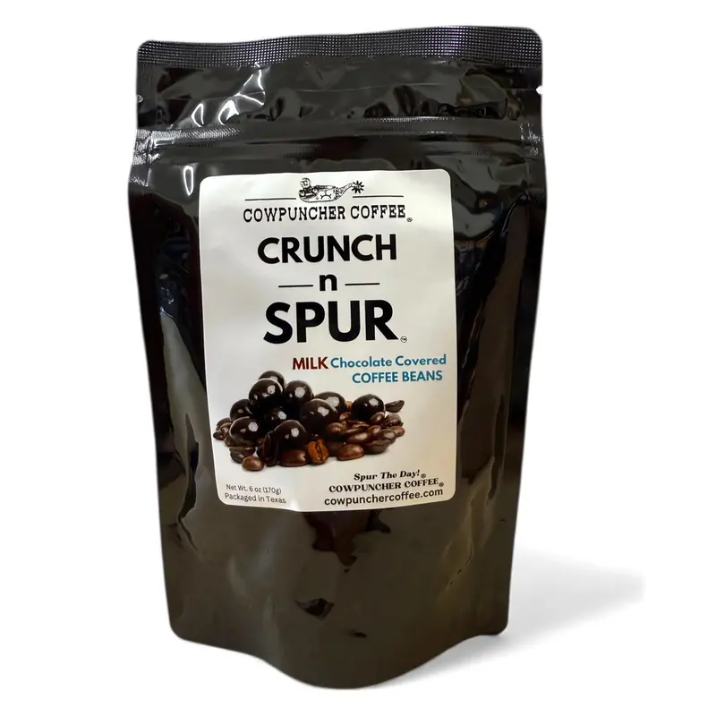 Cowpuncher Coffee Crunch-N-Spur Milk Chocolate Covered Coffee Beans 1