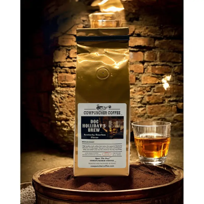 Cowpuncher Coffee Doc Holliday's Brew Kentucky Bourbon Medium Roast Coffee Grounds- 1Lb 1