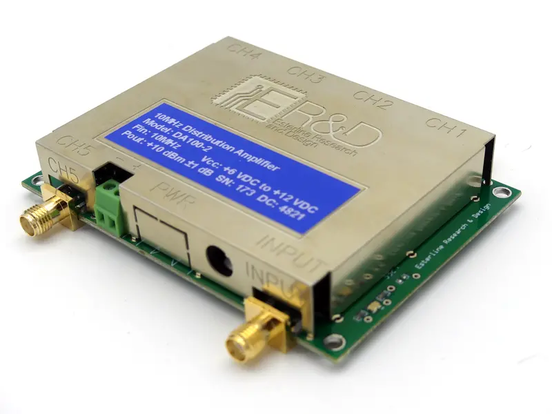 Da100-2 Low Noise 5 Channel 10 Mhz Distribution Amp. W/ Sma Connectors 2