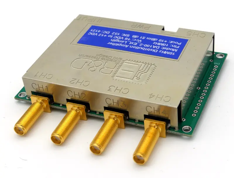 Da100-6 Low Noise 5 Channel 10 Mhz Dist Amp. W/ Bulkhead Sma Connectors 1