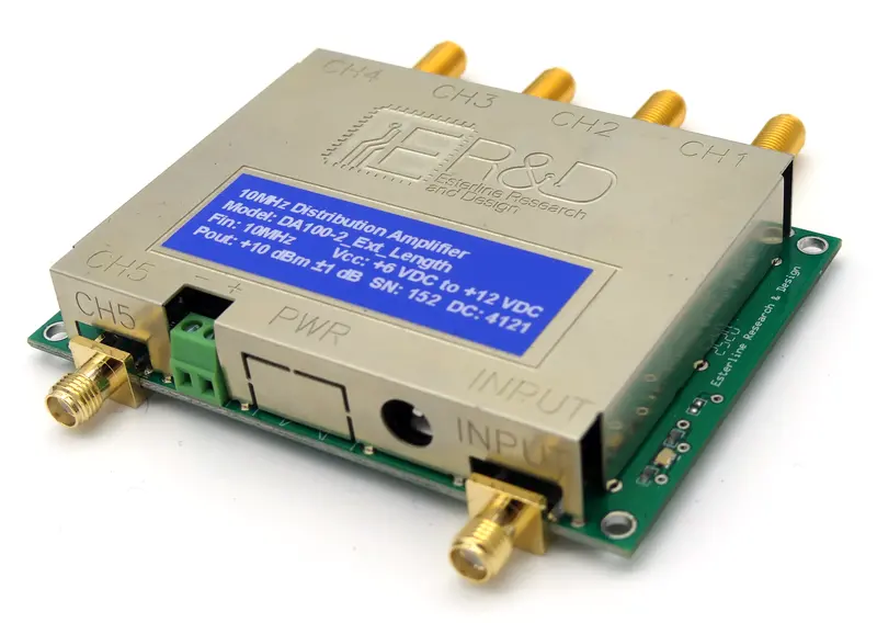 Da100-6 Low Noise 5 Channel 10 Mhz Dist Amp. W/ Bulkhead Sma Connectors 2