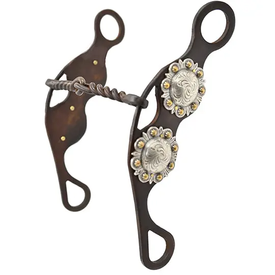 Dale Myers 8.5" Slight Gag Twisted Snaffle Double Circle Concho Bit 1
