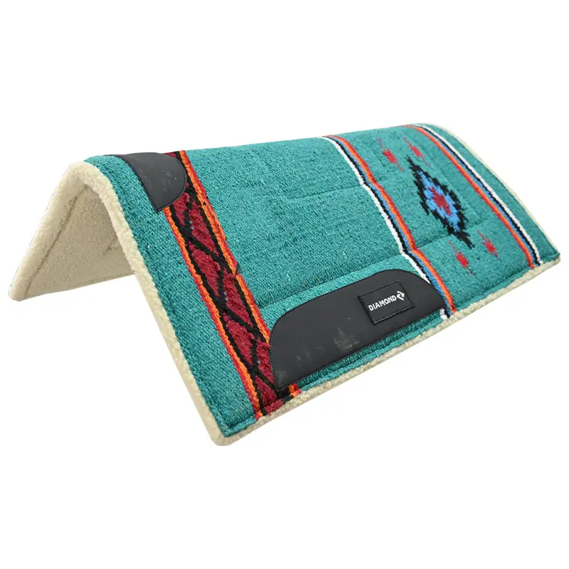 Diamond R Square Fleece Bottom 26"X26" Pony Pad- Turquoise Navajo 1