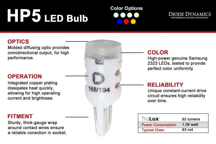 Diode Dynamics 194 Hp5 Led Bulbs 4