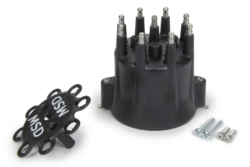 Distributor Cap & Ret- Chevy V8 Hei- Black 1