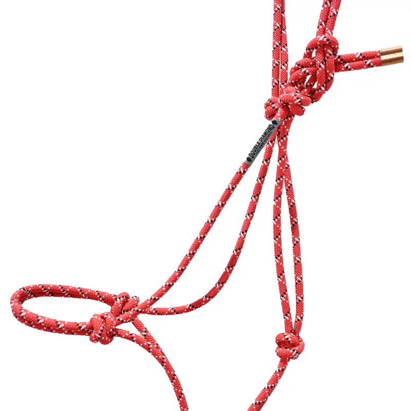 Double Diamond #100 Series Rope Halter- Red With Black & White Tracer 2