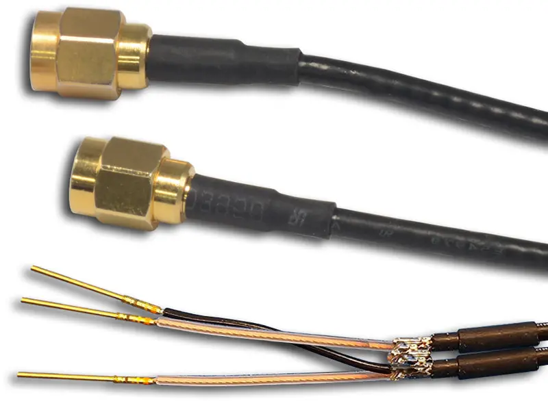 Dual Cable Assembly, 2 X Rg-174 50 Ω Coax With Sma Plugs And M39029/58-360 Pins, Length In Ft. 1
