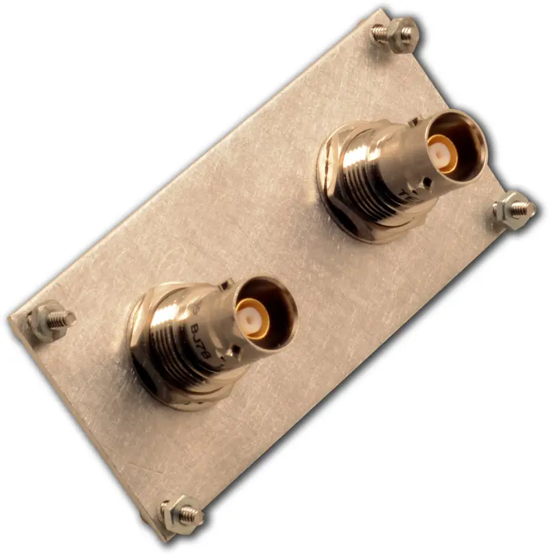 End Plate, With 2 Triax Jack Bulkhead Adapters And Mounting Hardware 2