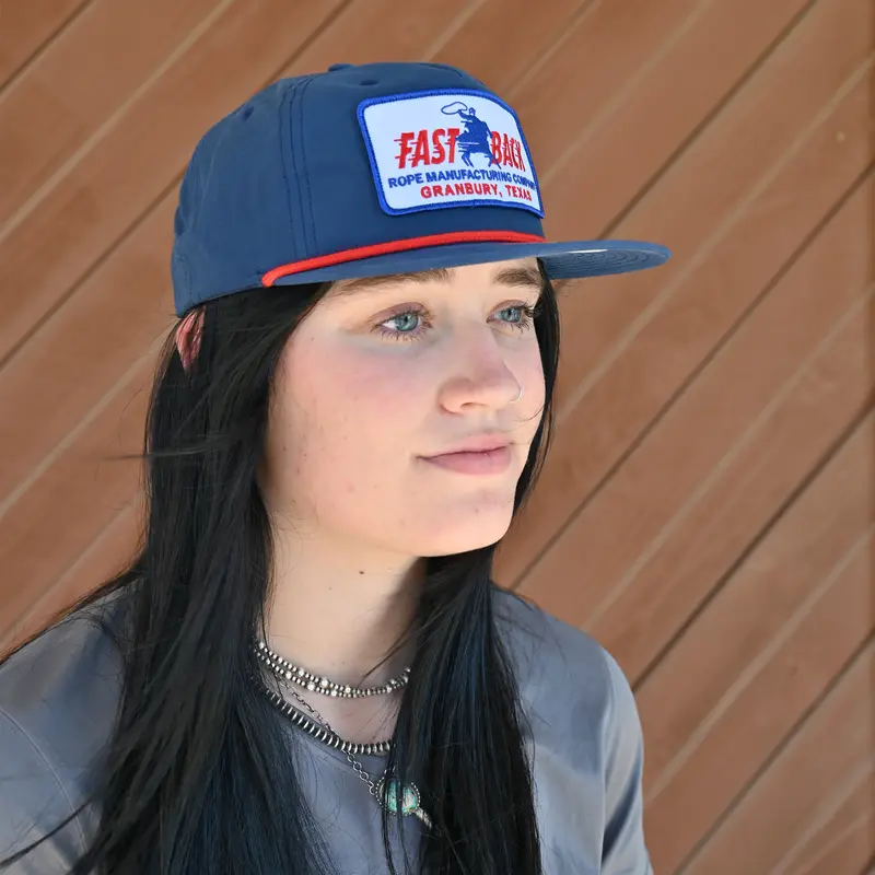 Fast Back Ropes Retro Navy Flat Bill With Red Braid Cap 2