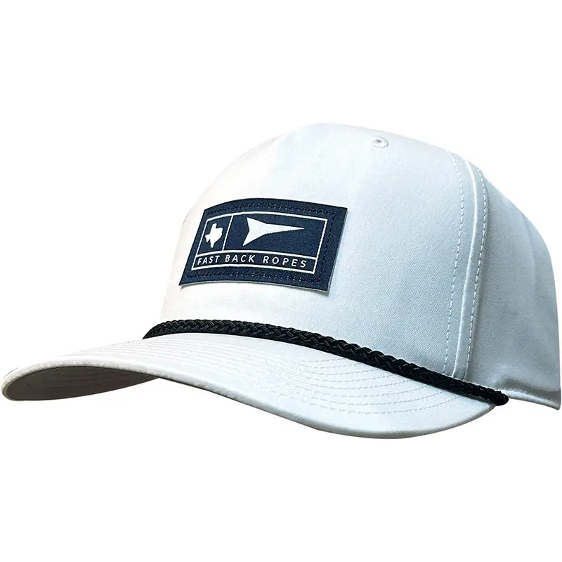 Fast Back Ropes White Cap With Navy Patch 1