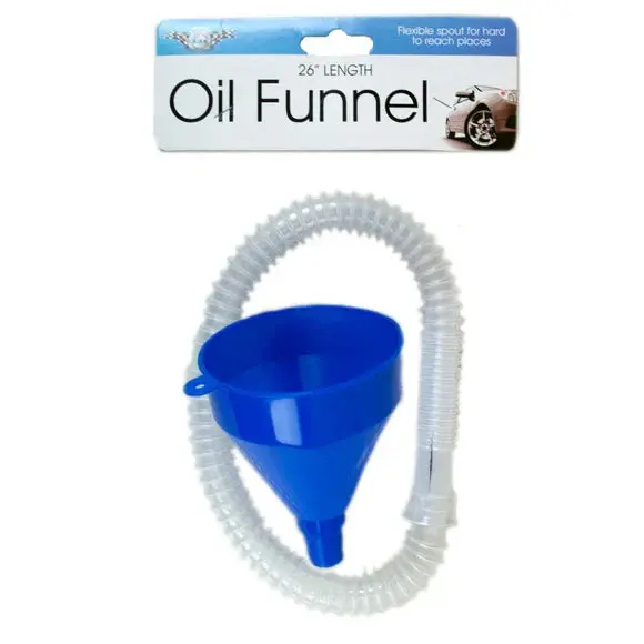 Flexible Oil Funnel With Detachable Spout – Automotive Fluid Funnel W/ Metal Screen Filter (26") 1