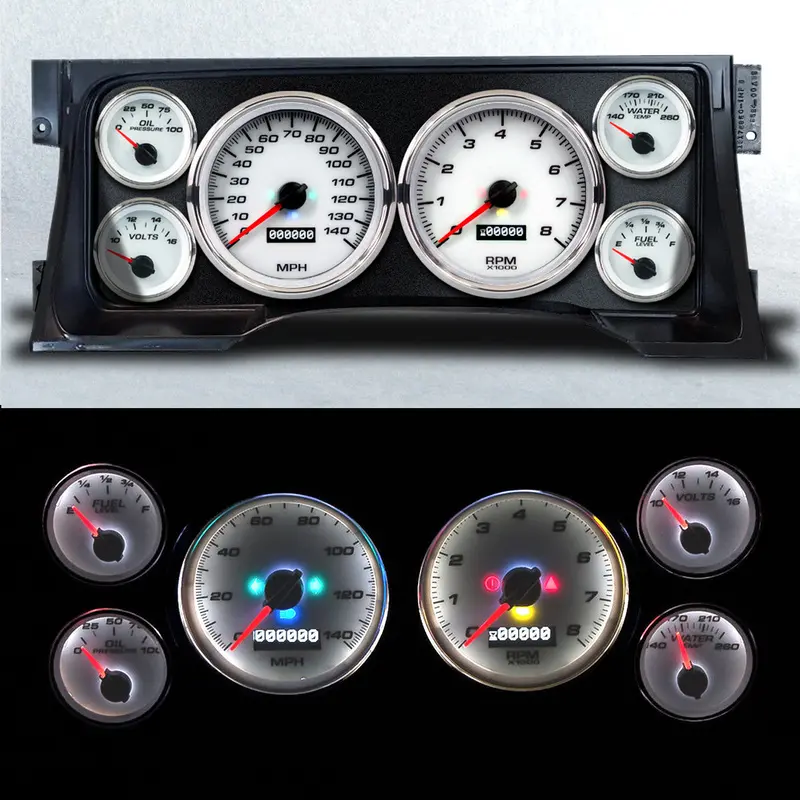 Gauge Kit Gm Truck 95-98 Performance  White 1