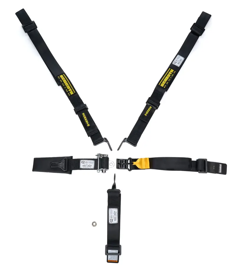 Harness 5Pt Ll Ratchet 2In No Lap Adj Black 1