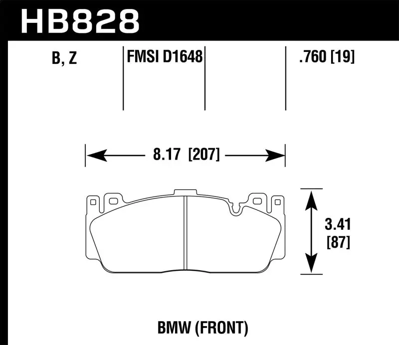 Hawk 12-20 Bmw M2/3/4/5/6 Dtc-70 Motorsports Front Brake Pads 1