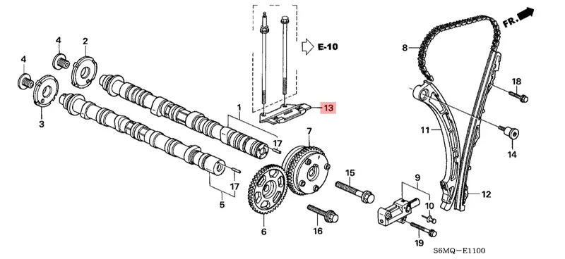 Honda 14540-Prb-A01 Guide B, Cam Chain 2