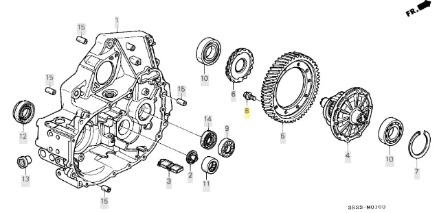 Honda 90015-634-010 Differential Bolt, Flange (10Mm) 1