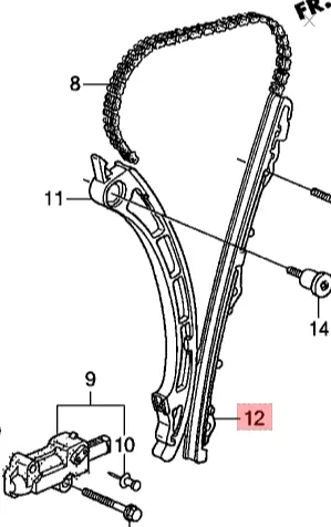Honda / Acura K24 Timing / Camshaft Chain Guide 14530-Rza-A01 1