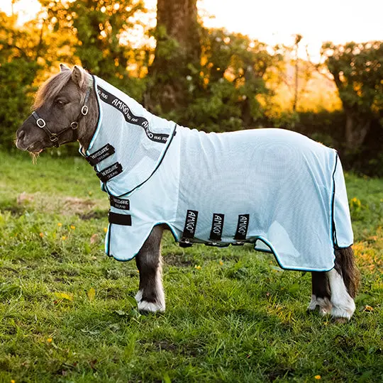 Horseware Amigo Pony Bug Rug Fly Sheet- Azure Blue/Black/White 1