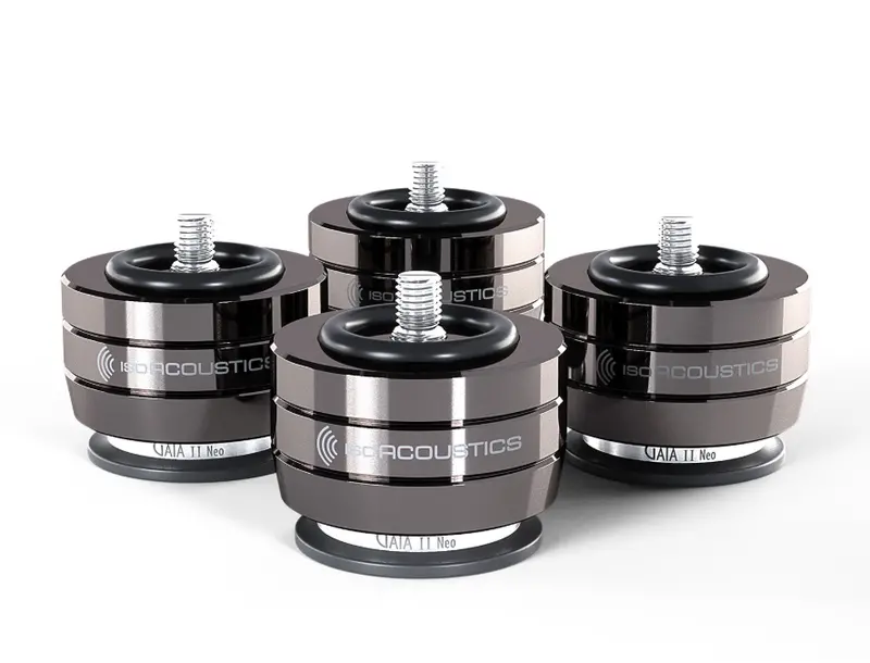 Isoacoustics Gaia Ii Neo Speaker Isolators - Weight Cap. 120 Lbs, Set Of 4, Dark Chrome 1