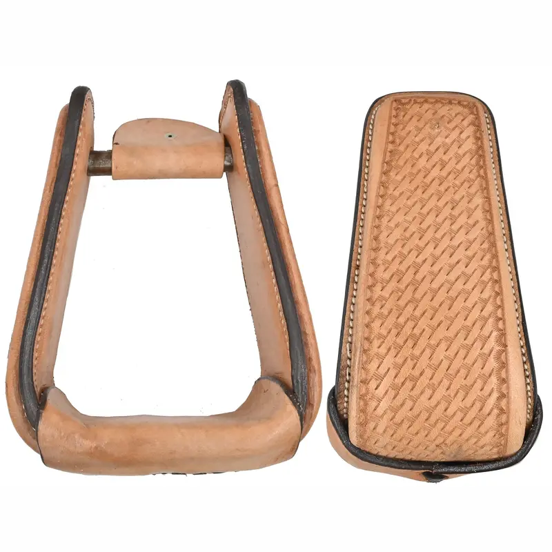 Jerry Beagley 4" Basket Stamped Roper Stirrups 1