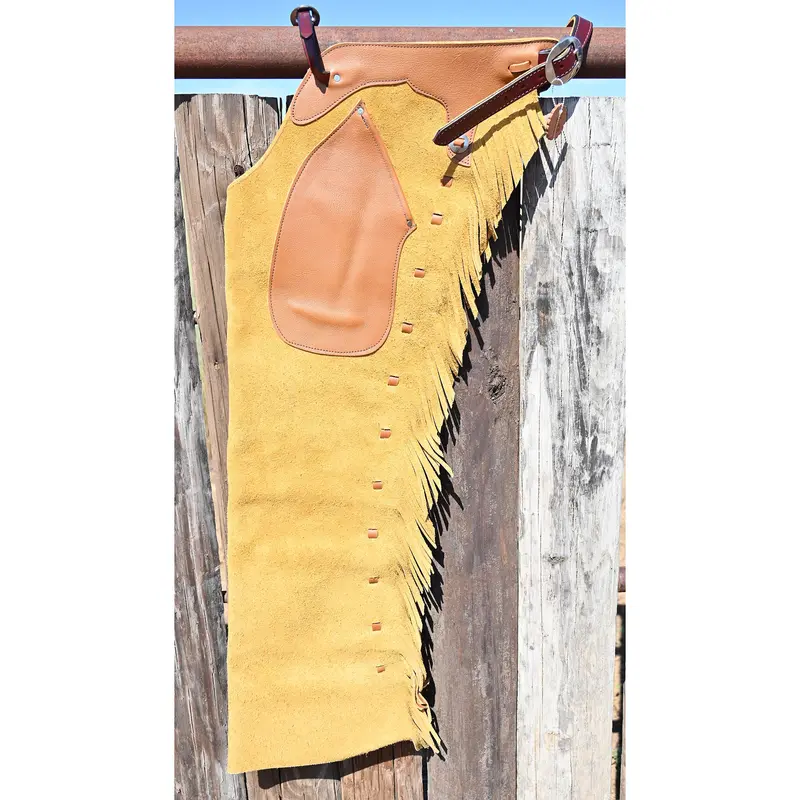 K Bar J Leather Co. Unisex Bucktan Roughout Shotgun Chaps 1