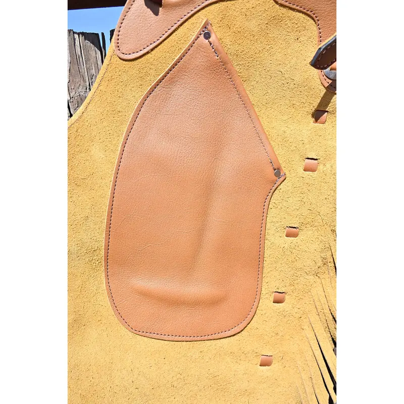 K Bar J Leather Co. Unisex Bucktan Roughout Shotgun Chaps 3