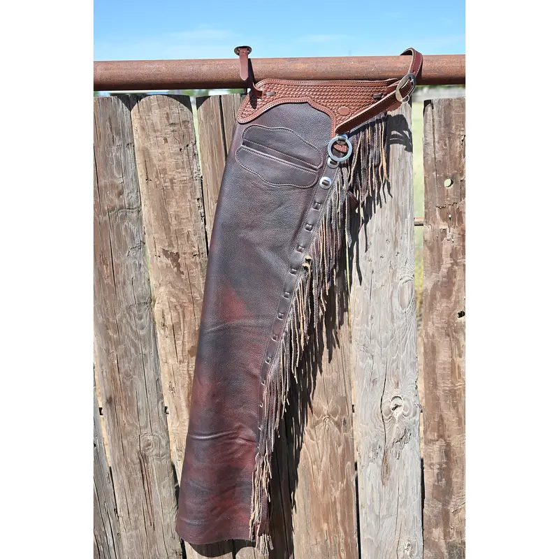 K Bar J Leather Co. Unisex Dark Brown Smoothout Versatility Chaps 1