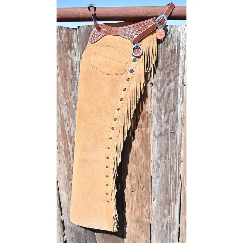 K Bar J Leather Co. Unisex Roughout Barley Versatility Chaps 1