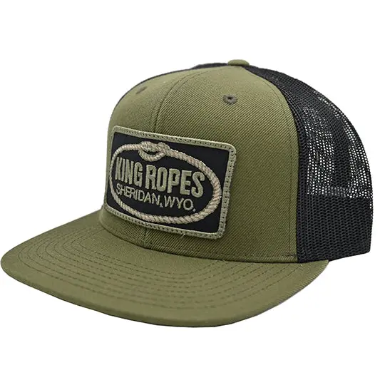King Ropes Cap In Olive With Black Mesh And Black Patch 1