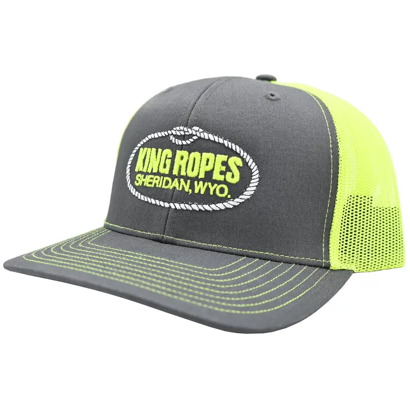 King Ropes Charcoal And Neon Yellow Mesh Snapback Cap 1