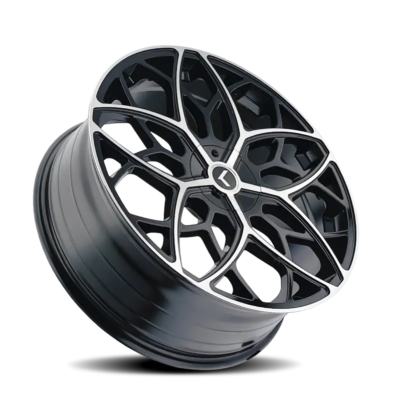 Kraze Kr184 Ricochet 22X8.5 / 5X112/114.3 Bp / 38Mm Offset / 72.62Mm Hub Gloss Black Machined Wheel 1