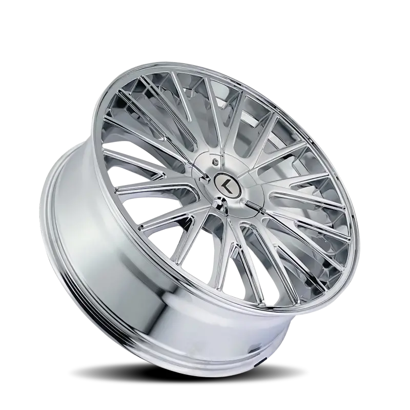 Kraze Kr185 Double Down 17X8 / 5X108/114.3 Bp / 38Mm Offset / 73Mm Hub Chrome Wheel 1