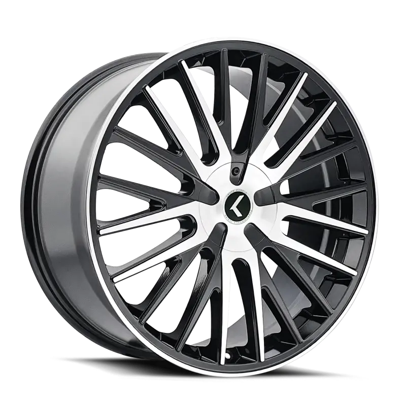 Kraze Kr185 Double Down 18X8 / 5X112/120 Bp / 40Mm Offset / 74.1Mm Hub Gloss Black Machined Wheel 1