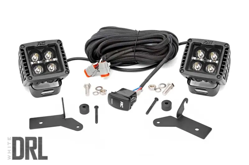 Led Light Kit | Hinge Mount | 2" Black Pair | White Drl | Jeep Gladiator Jt/Wrangler Jl (18-26) 1