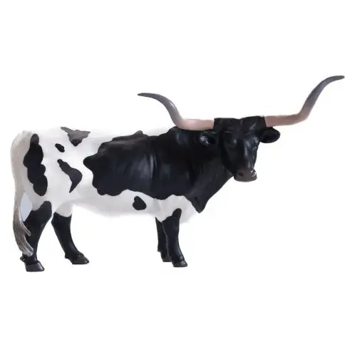 Little Buster Toys Black And White Texas Longhorn Steer 1