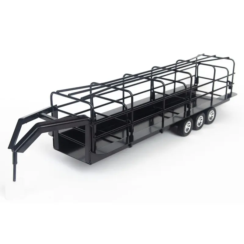 Little Buster Toys Black Gooseneck Long Trailer With Split Gates 1