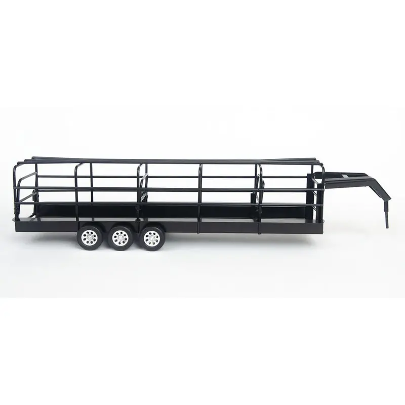 Little Buster Toys Black Gooseneck Long Trailer With Split Gates 2