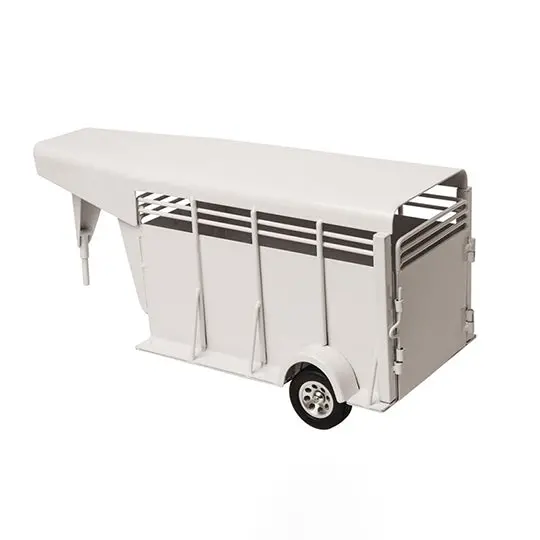 Little Buster Toys White Gooseneck Stock Trailer 1