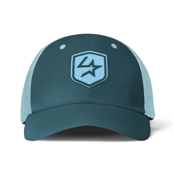 Lone Star Ropes Aqua And Teal Mesh Cap W/ Shield Logo 1